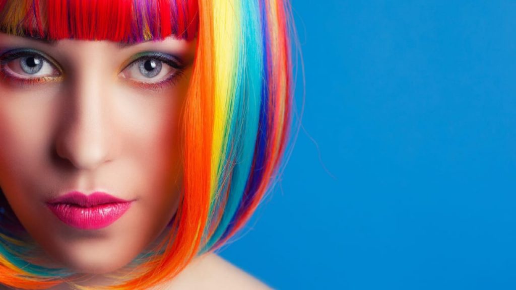 Short Rainbow Hair Color